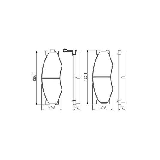 Bosch 0986495263 Brake Pad Set With Acoustic Wear Warning BP1567