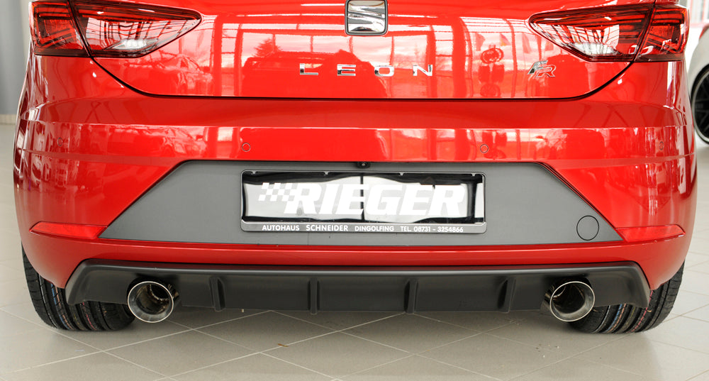 Rieger 00027034 SEAT 5F Leon FR Rear Diffuser for Sport Tailpipe Left & Right -  Matte Black