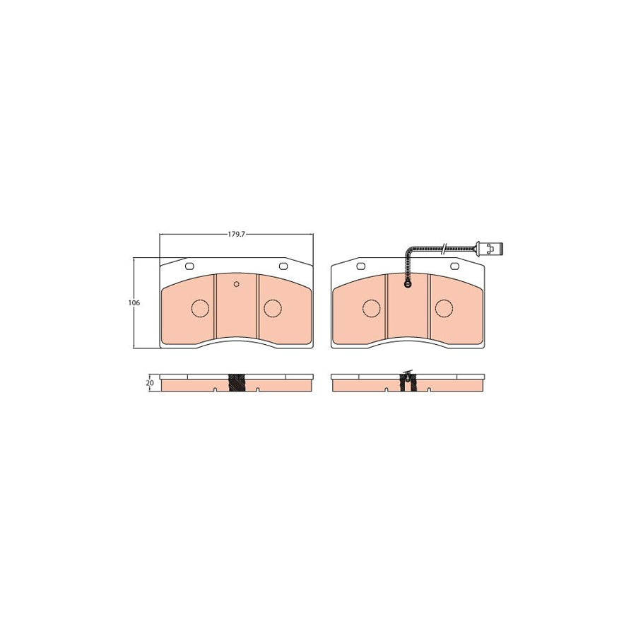 TRW Gdb5060 Brake Pad Set Incl Wear Warning Contact
