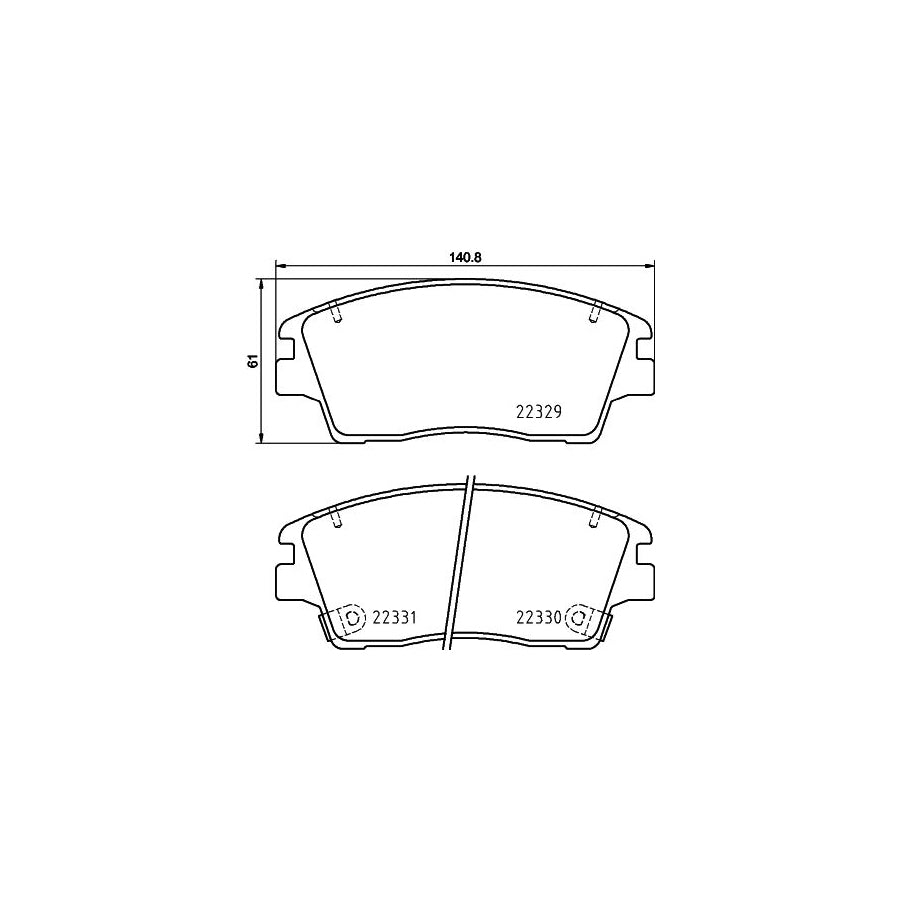 Hella 8DB 355 031 671 Brake Pad Set Incl Wear Warning Contact With Accessories