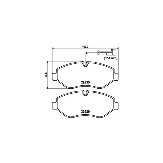 Hella 8DB 355 005 611 Brake Pad Set With Integrated Wear Warning Contact With Brake Caliper Screws