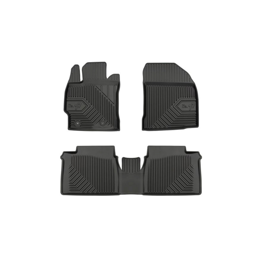 FROGUM Tailored 77407701 Floor mat set for TOYOTA Corolla XI Saloon (E180) Elastomer, Front and Rear, Quantity: 3, Black, (LHD)