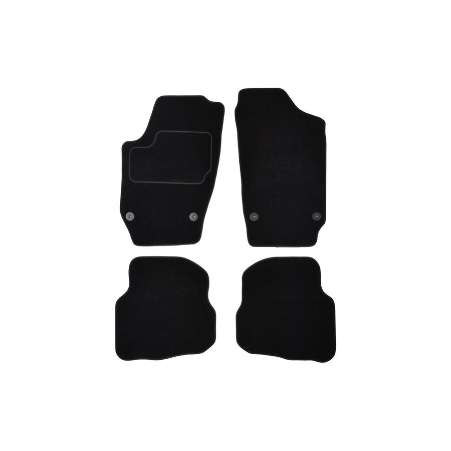 CUSTOPOL Tailored VW340C Floor mat set for VW Polo IV Saloon (9A4, 9A2, 9N2, 9A6) Textile, Front and Rear, Quantity: 4, Black