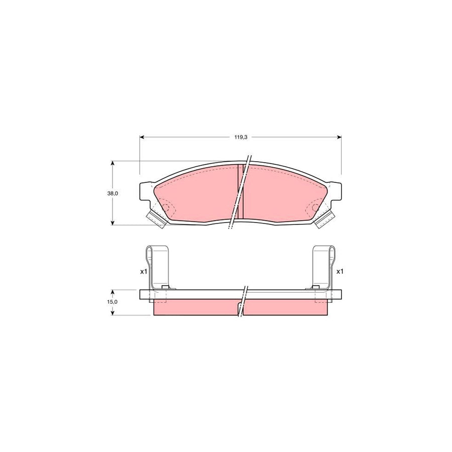 TRW Gdb1038 Brake Pad Set With Acoustic Wear Warning