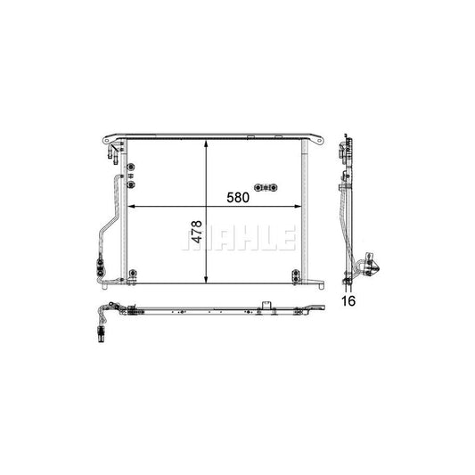 MAHLE ORIGINAL AC 334 000P Air conditioning condenser without dryer