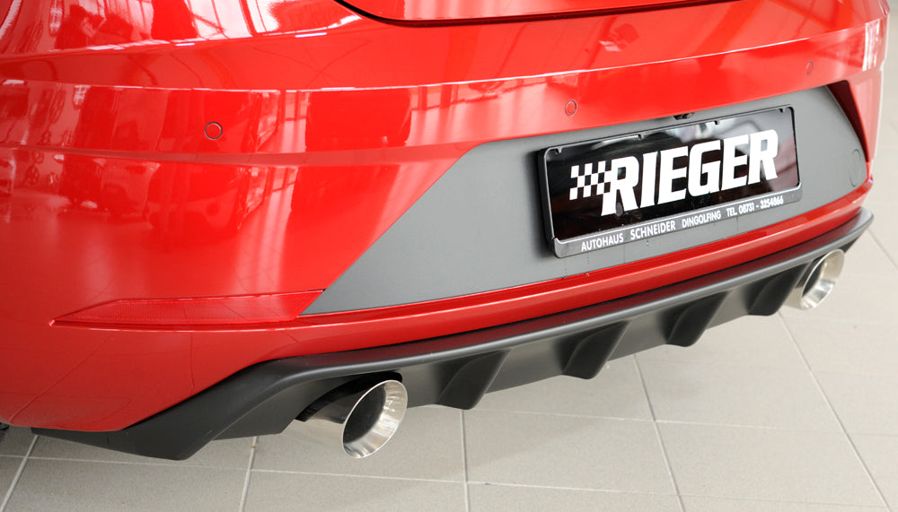 Rieger 00027034 SEAT 5F Leon FR Rear Diffuser for Sport Tailpipe Left & Right -  Matte Black