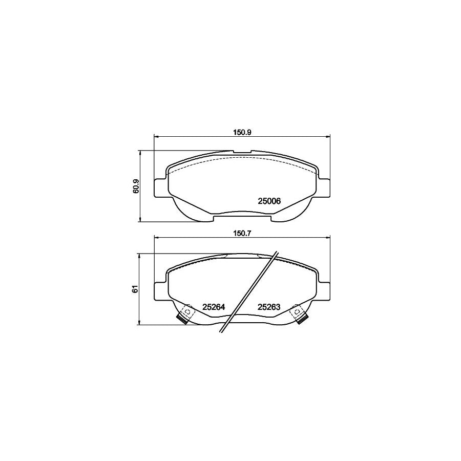 Hella 8DB 355 015 691 Brake Pad Set With Acoustic Wear Warning