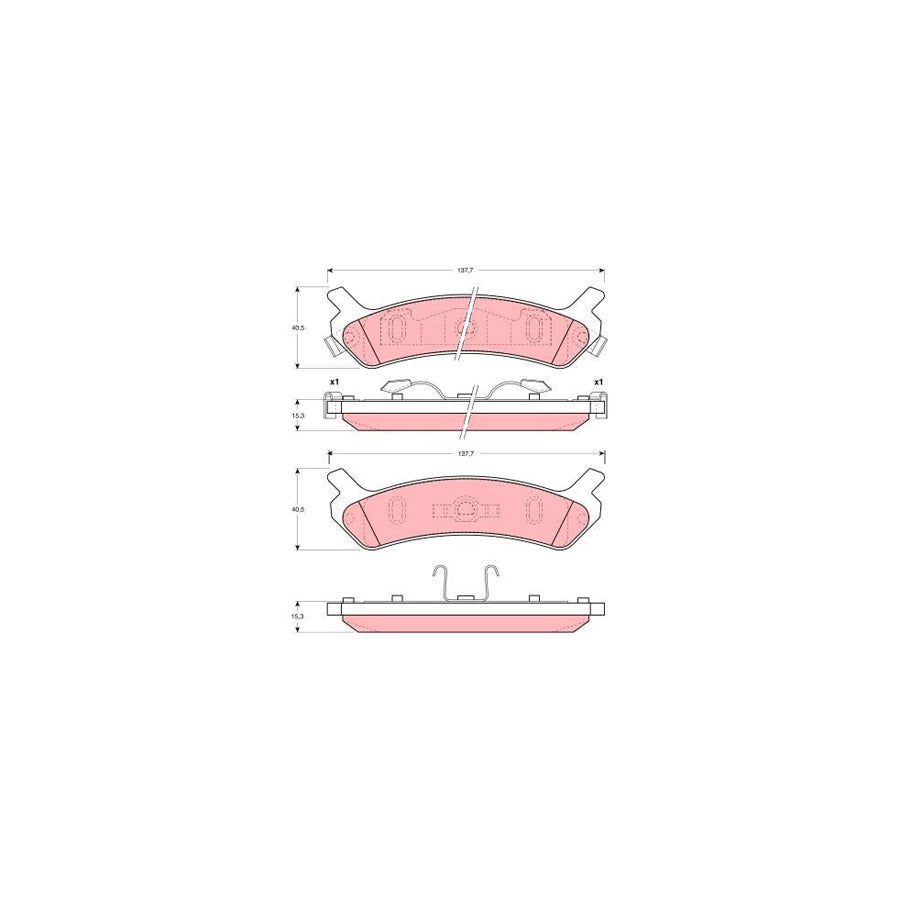 TRW Gdb896 Brake Pad Set For Hyundai Sonata With Acoustic Wear Warning