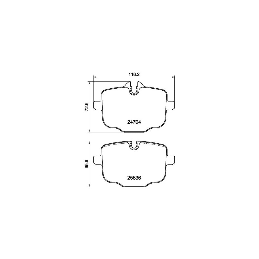 Hella 8DB 355 024 921 Brake Pad Set Not Prepared For Wear Indicator With Accessories
