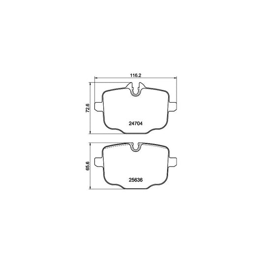 Hella 8DB 355 024 921 Brake Pad Set Not Prepared For Wear Indicator With Accessories