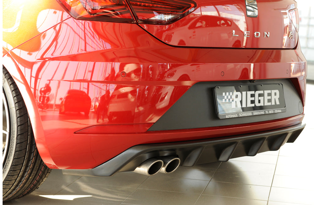 Rieger 00027033 SEAT 5F Leon FR Rear Diffuser for Twin Tailpipe Left -  Matte Black