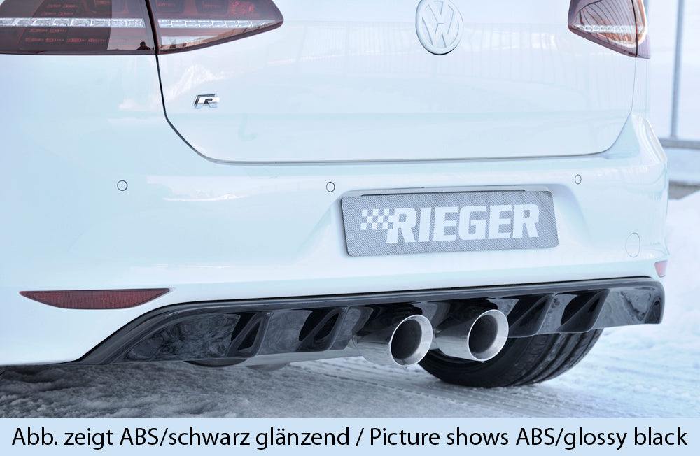 Rieger 00059568 VW Mk7 Golf R Rear Diffuser for Twin Tailpipe Centre -  Matte Black