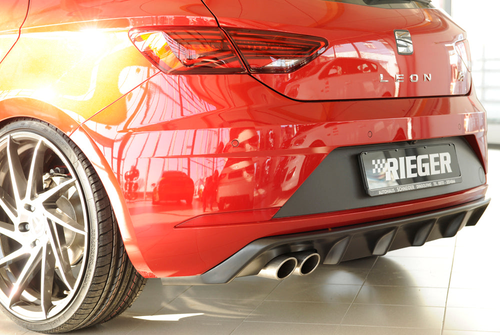 Rieger 00027033 SEAT 5F Leon FR Rear Diffuser for Twin Tailpipe Left -  Matte Black