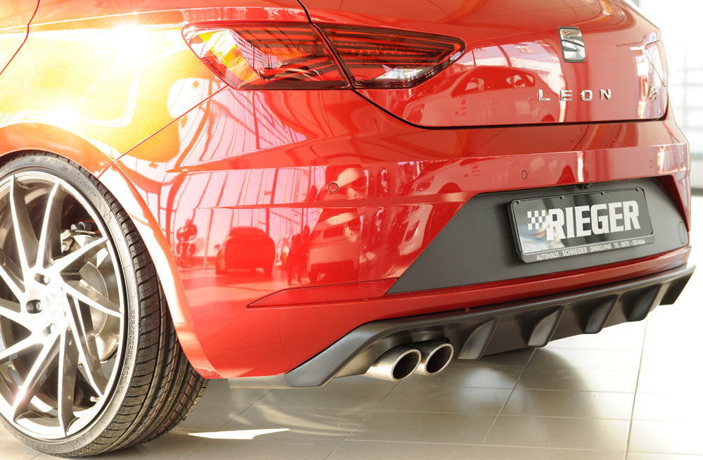 Rieger 00027033 SEAT 5F Leon FR Rear Diffuser for Twin Tailpipe Left -  Matte Black