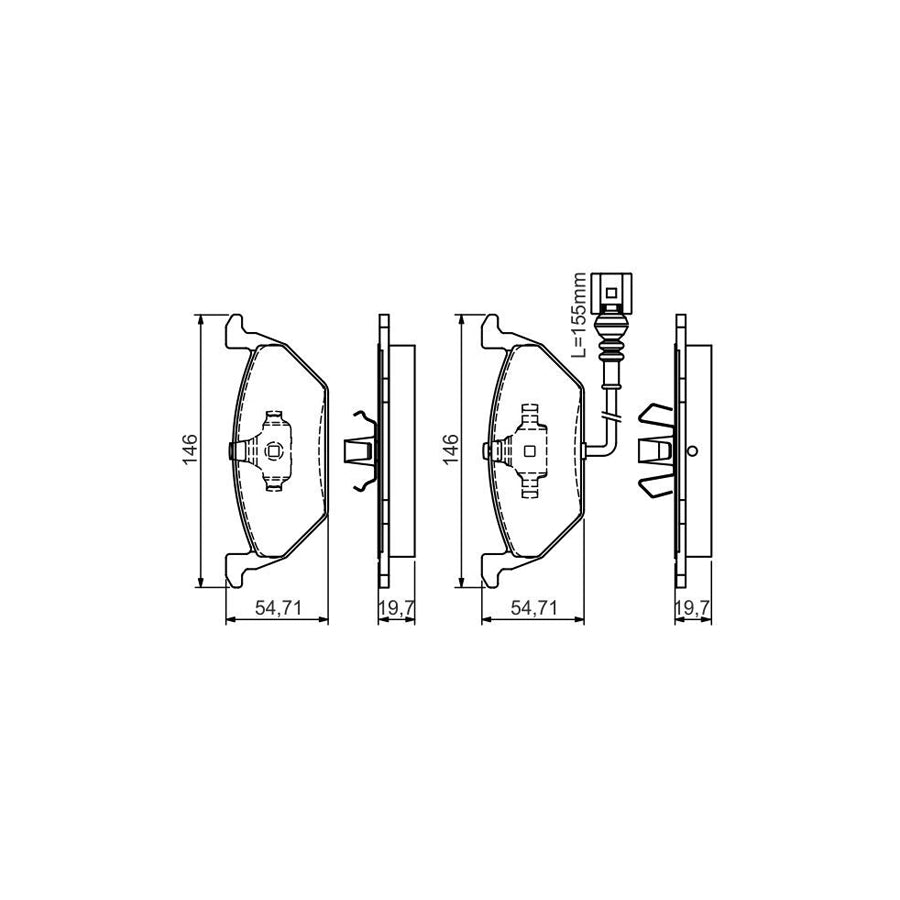 Bosch 0986495048 Brake Pad Set With Integrated Wear Sensor With Mounting Manual BP264
