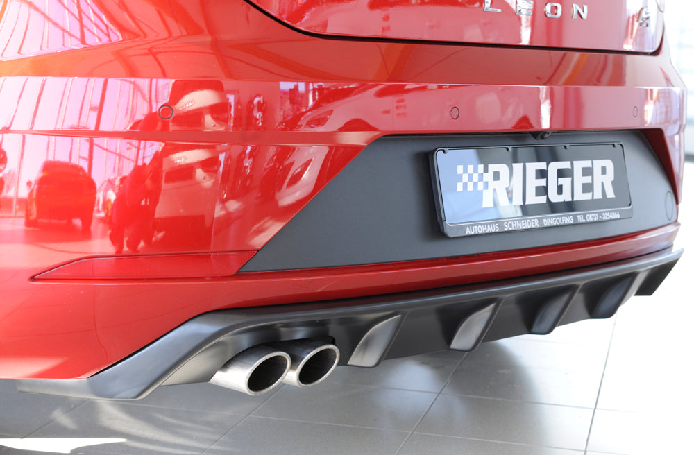 Rieger 00027033 SEAT 5F Leon FR Rear Diffuser for Twin Tailpipe Left -  Matte Black