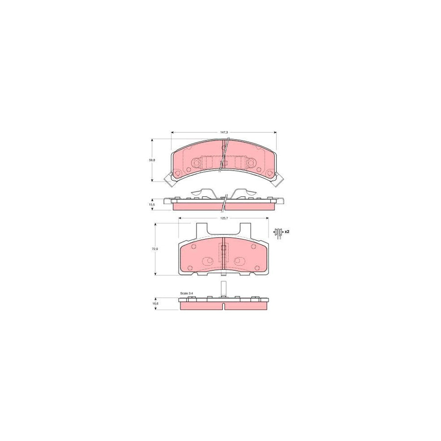 TRW Gdb4040 Brake Pad Set Incl Wear Warning Contact