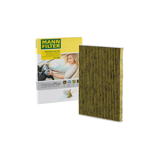 MANN-FILTER FP 1936 Pollen filter Activated Carbon Filter, Activated Carbon Filter with polyphenol, Particulate filter (PM 2.5), with antibacterial action, with fungicidal effect, FreciousPlus