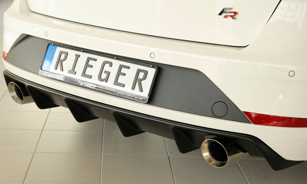 Rieger 00027036 SEAT 5F Leon FR Rear Diffuser for Sport Tailpipe Left & Right -  Matte Black