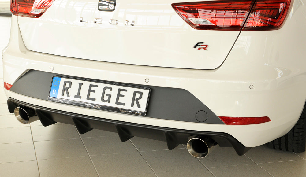 Rieger 00027036 SEAT 5F Leon FR Rear Diffuser for Sport Tailpipe Left & Right -  Matte Black