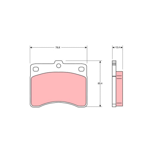 TRW Gdb736 Brake Pad Set Not Prepared For Wear Indicator