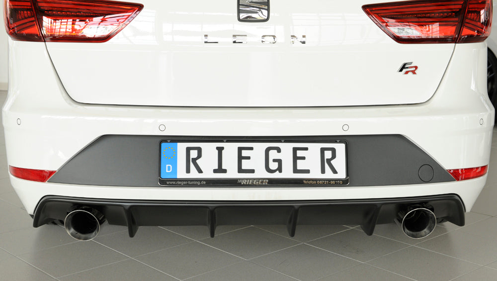 Rieger 00027036 SEAT 5F Leon FR Rear Diffuser for Sport Tailpipe Left & Right -  Matte Black