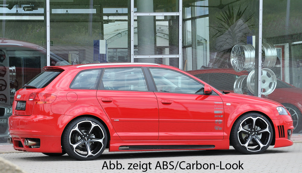 Rieger 00056741 Audi 8P A3 Right Side Skirt -  Matte Black