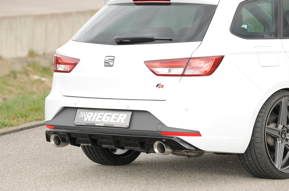 Rieger 00088104 SEAT 5F Leon FR Rear Diffuser for Sport Tailpipe Left & Right - Glossy Black