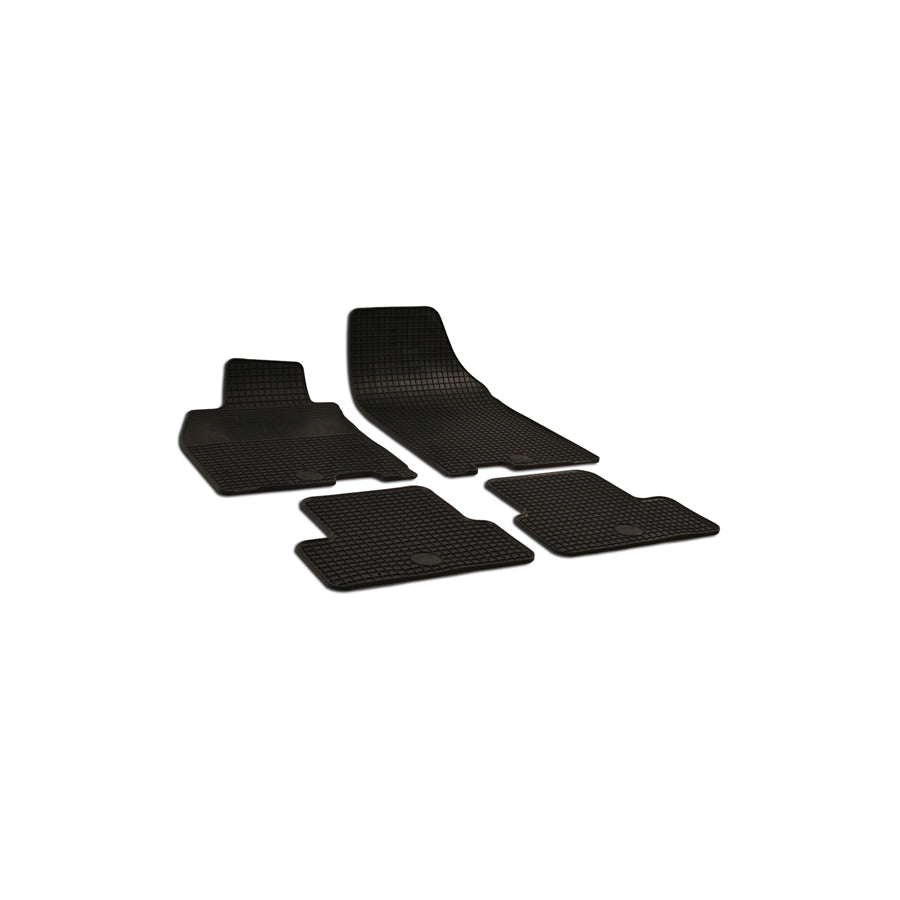 WALSER 50408 Floor mat set for RENAULT Fluence (L3_) Elastomer, Front and Rear, Quantity: 4, Black