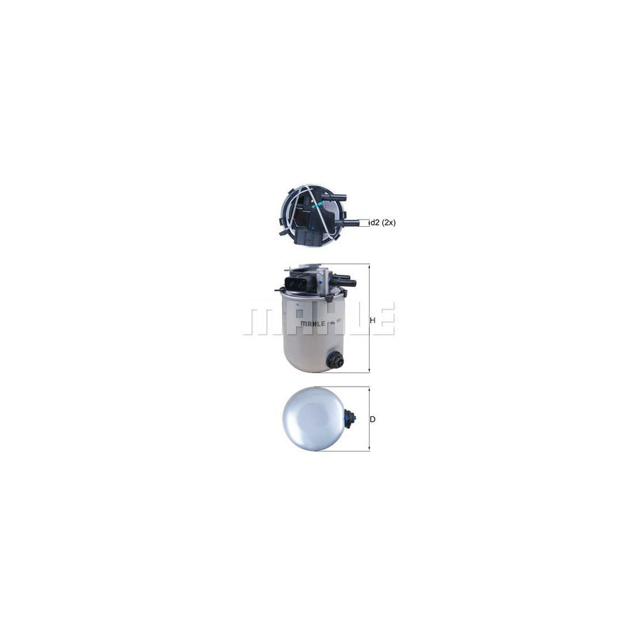 MAHLE ORIGINAL KL 909 Fuel filter for NISSAN QASHQAI In-Line Filter