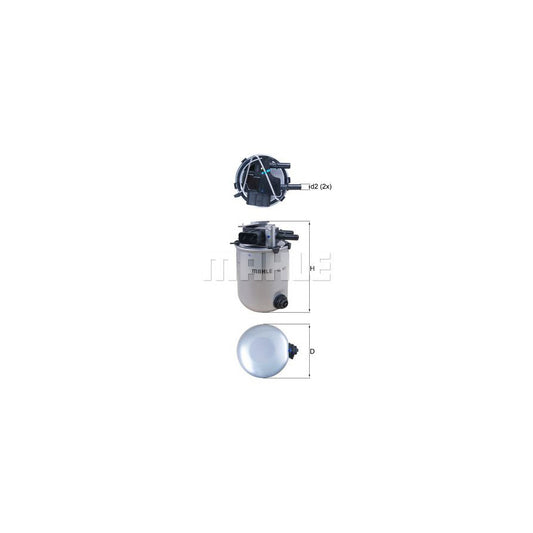 MAHLE ORIGINAL KL 909 Fuel filter for NISSAN QASHQAI In-Line Filter