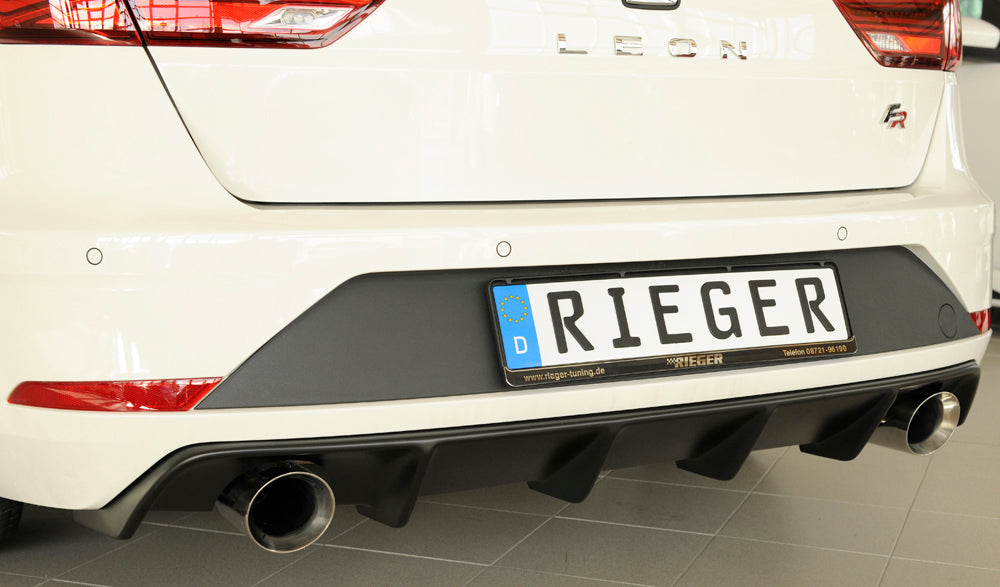 Rieger 00027036 SEAT 5F Leon FR Rear Diffuser for Sport Tailpipe Left & Right -  Matte Black