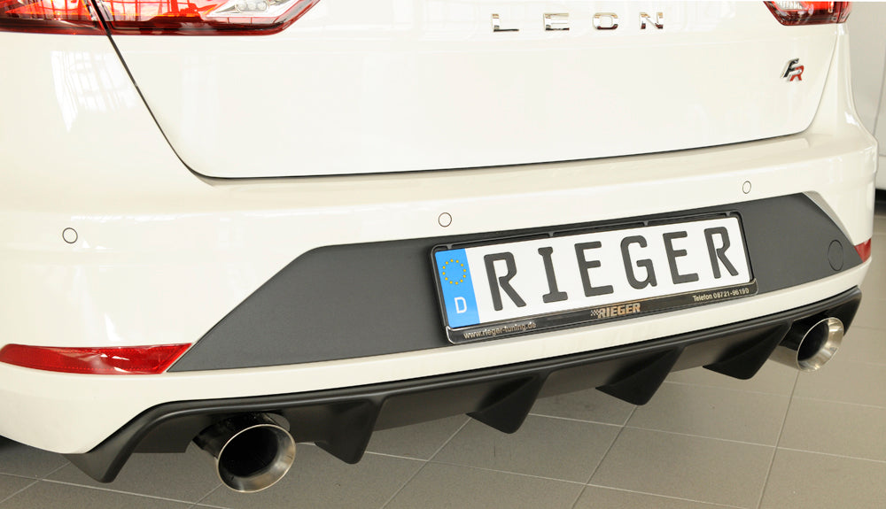 Rieger 00027036 SEAT 5F Leon FR Rear Diffuser for Sport Tailpipe Left & Right -  Matte Black