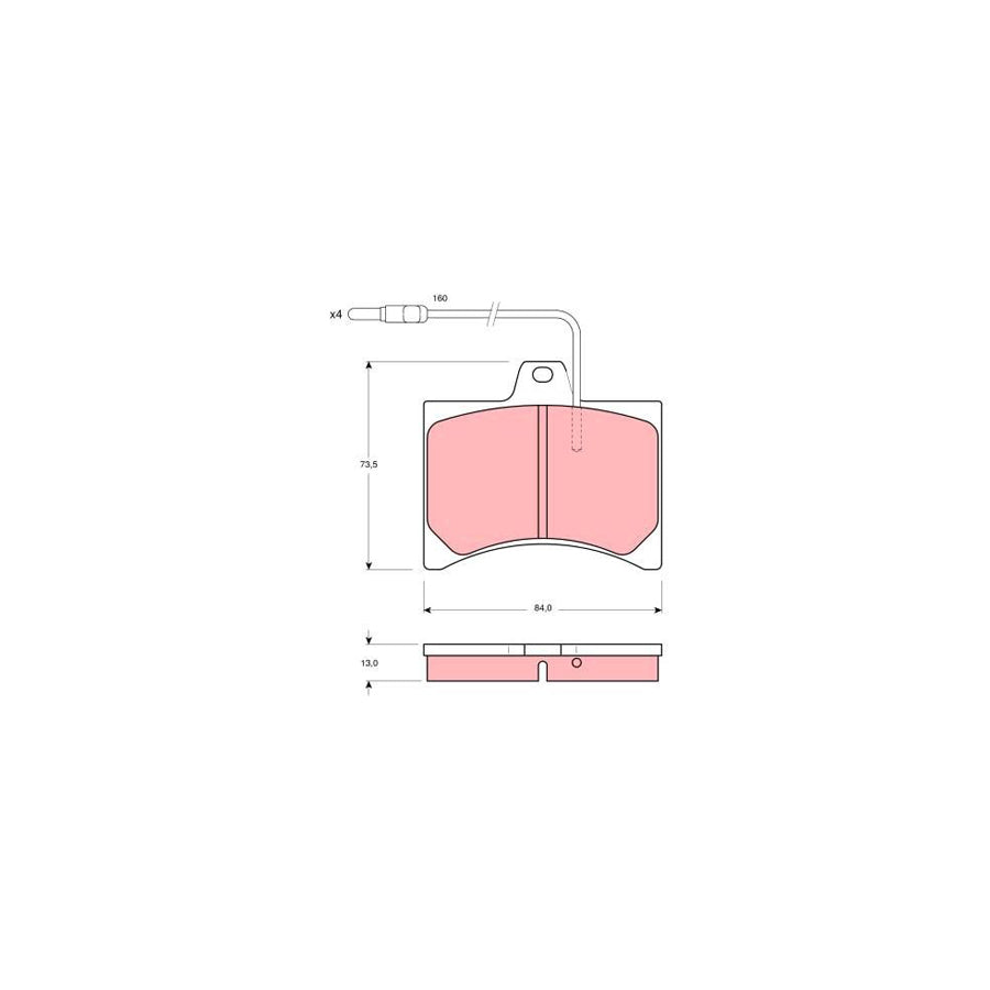 TRW Gdb276 Brake Pad Set Incl Wear Warning Contact