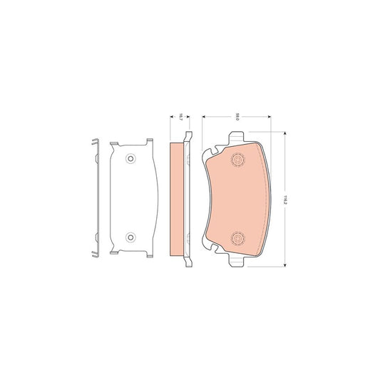 TRW Gdb1661 Brake Pad Set Not Prepared For Wear Indicator With Brake Caliper Screws With Accessories