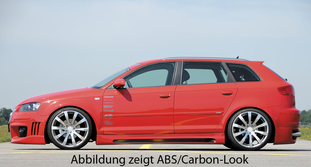 Rieger 00056741 Audi 8P A3 Right Side Skirt -  Matte Black
