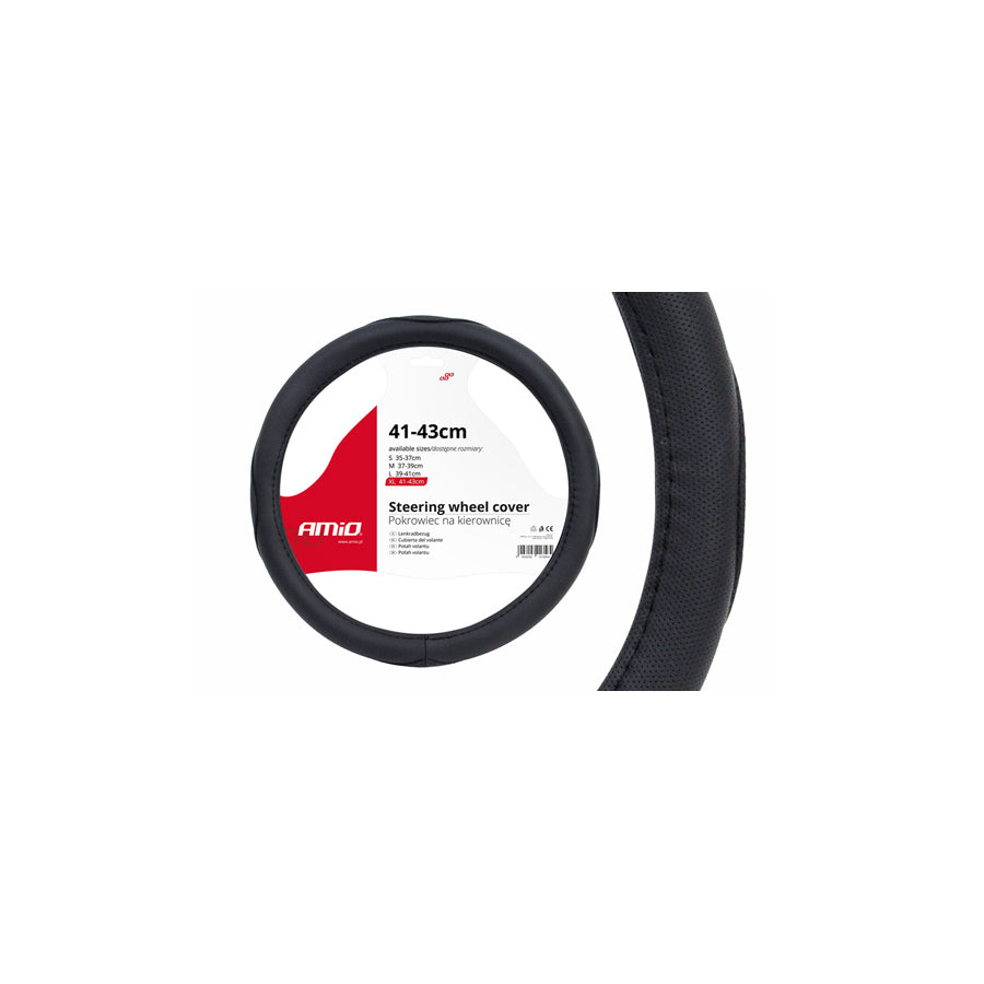 AMiO SWC-09 01367 Steering wheel cover Black, ?: 41-43cm, PVC