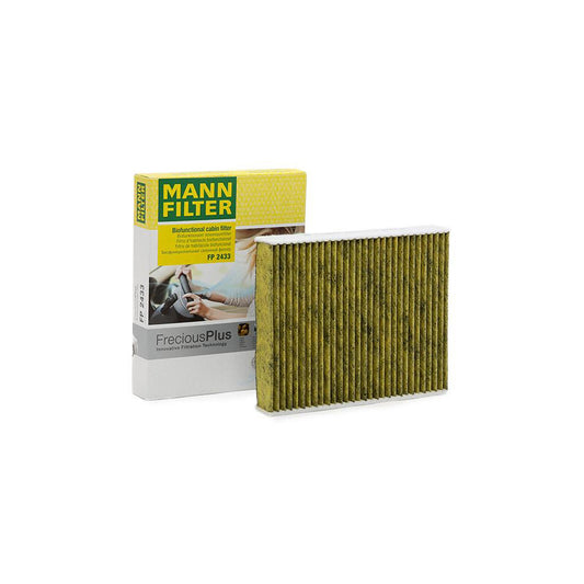 MANN-FILTER FP 2433 Pollen filter Activated Carbon Filter, Activated Carbon Filter with polyphenol, Particulate filter (PM 2.5), with antibacterial action, with fungicidal effect, FreciousPlus