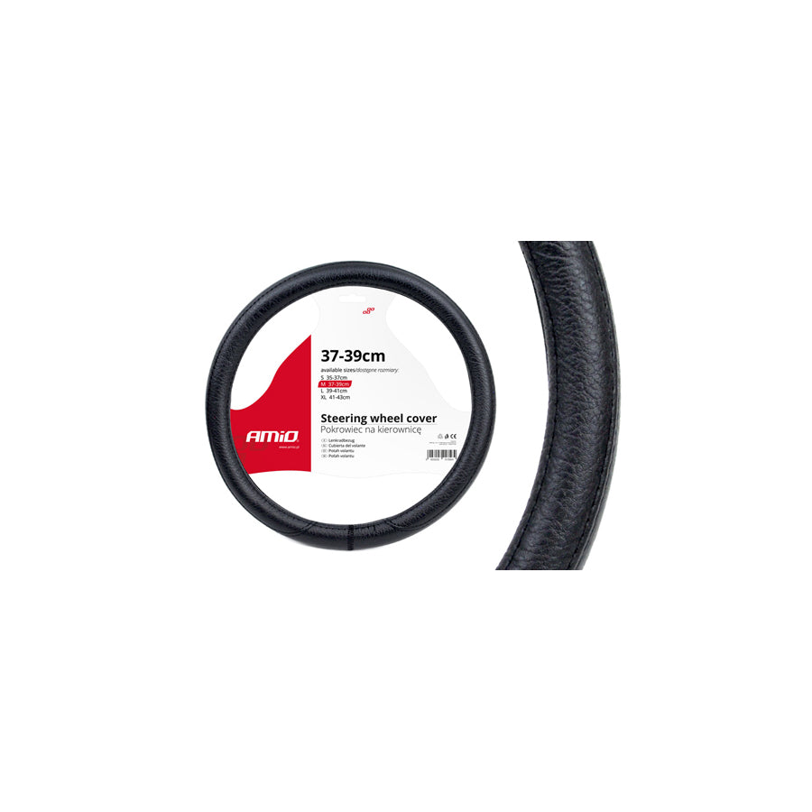 AMiO SWC-16 01382 Steering wheel cover Black, ?: 37-39cm, Leather