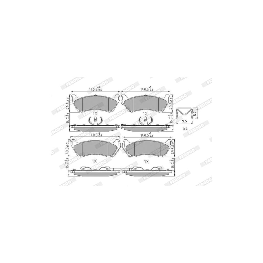 Ferodo Premier Fdb1401 Brake Pad Set Suitable For Mercedes Benz Ml Class W163 With Acoustic Wear Warning With Piston Clip Without Accessories