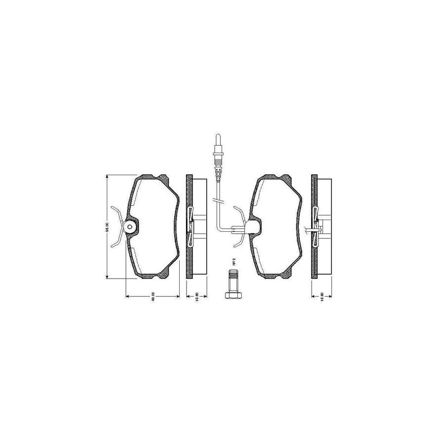Bosch 0986Tb2135 Brake Pad Set For Peugeot 405 Incl Wear Warning Contact With Bolts With Accessories