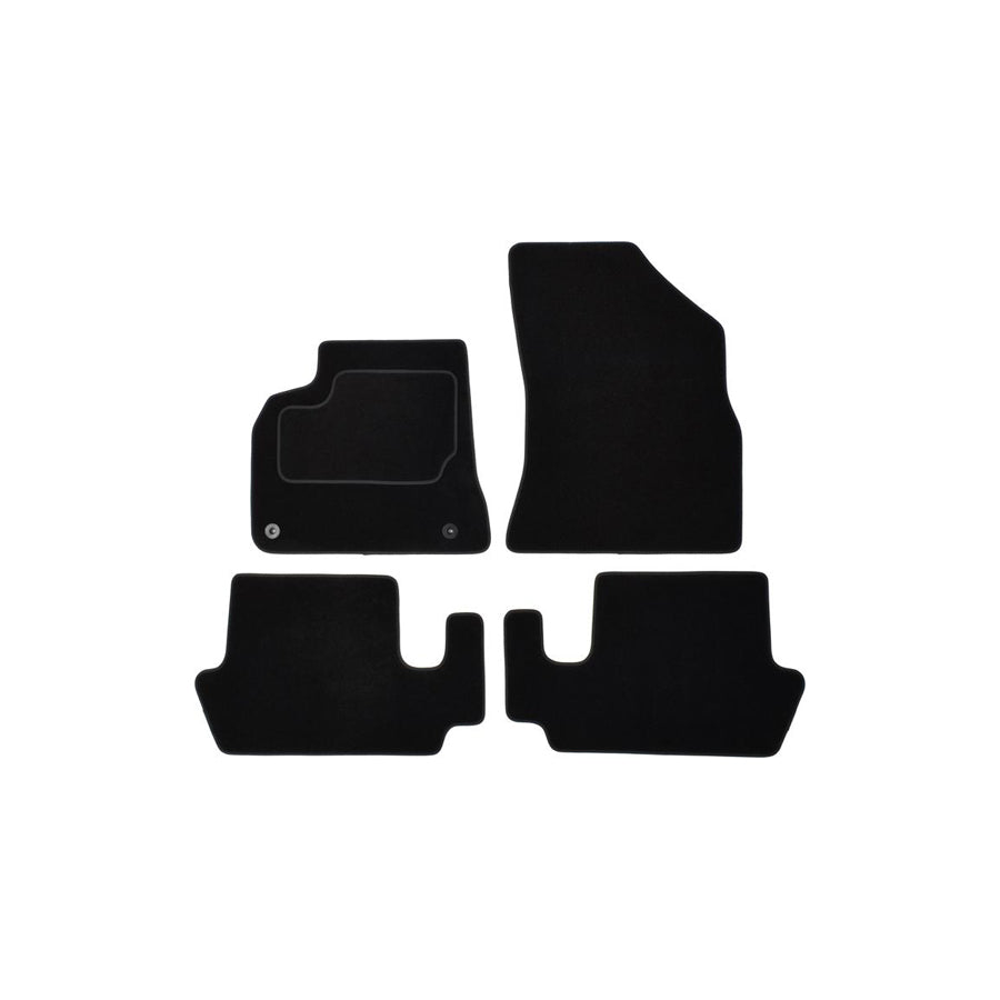 CUSTOPOL Tailored PGT310C Floor mat set for PEUGEOT 3008 I (0U_) Textile, Front and Rear, Quantity: 4, Black