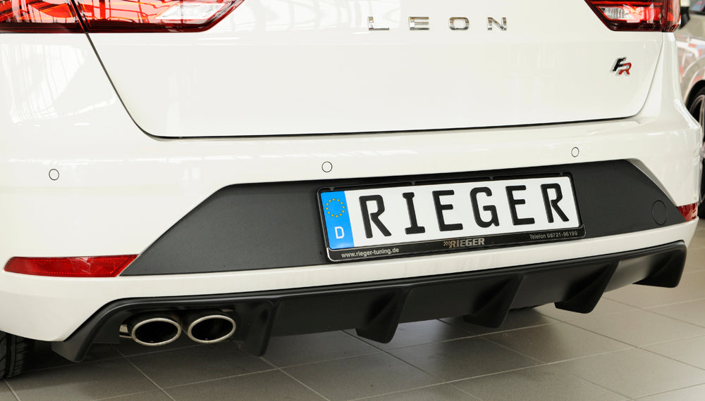Rieger 00027035 SEAT 5F Leon FR Rear Diffuser for Twin Tailpipe Left -  Matte Black