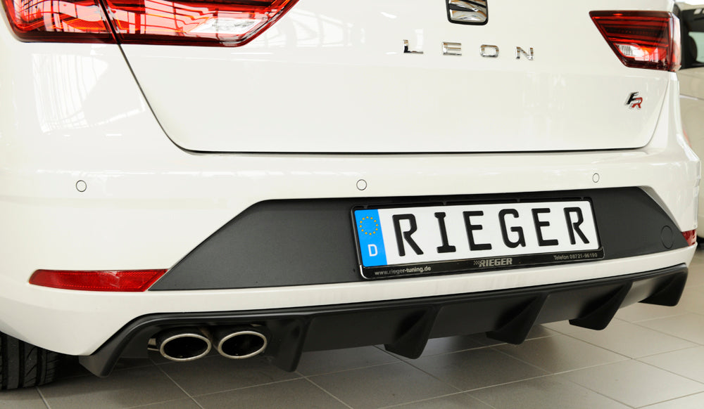 Rieger 00027035 SEAT 5F Leon FR Rear Diffuser for Twin Tailpipe Left -  Matte Black