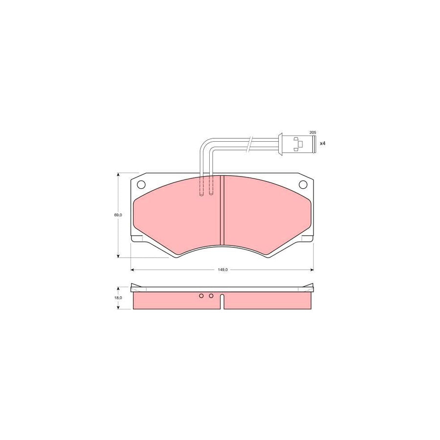 TRW Gdb390 Brake Pad Set For Iveco Daily Incl Wear Warning Contact
