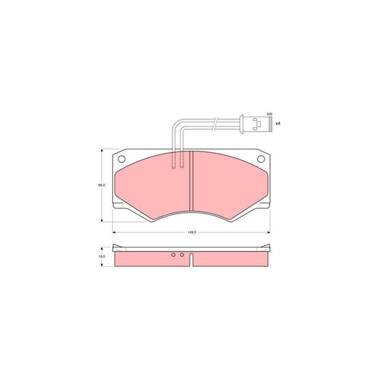 TRW Gdb390 Brake Pad Set For Iveco Daily Incl Wear Warning Contact
