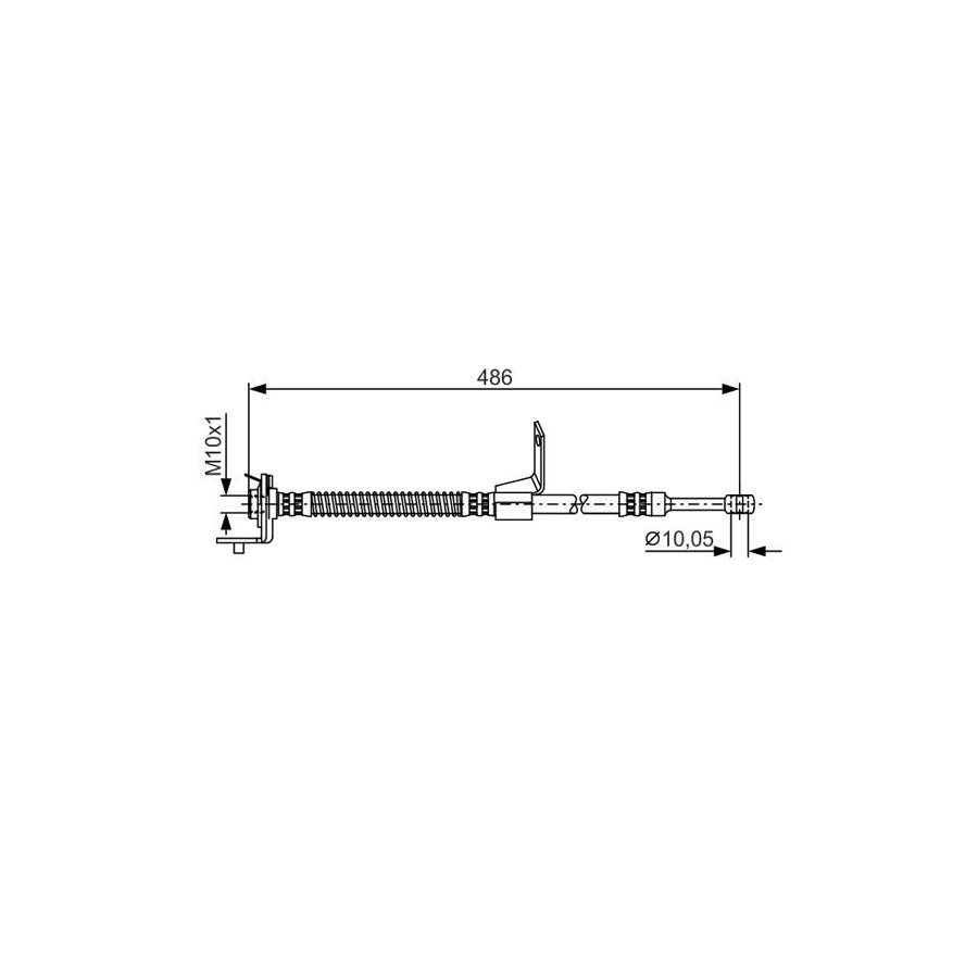 BOSCH 1 987 481 372 Brake Hose for HYUNDAI Getz TB 466Mm M10X1 