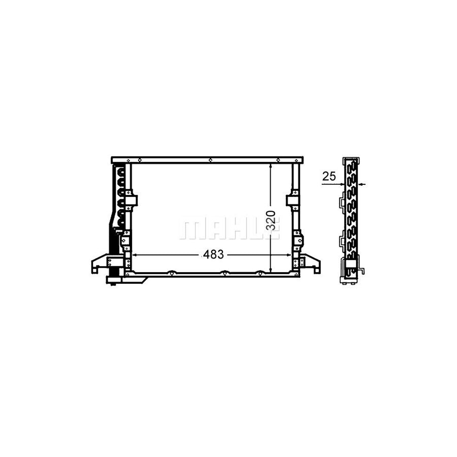 MAHLE ORIGINAL AC 512 000S Air conditioning condenser without dryer