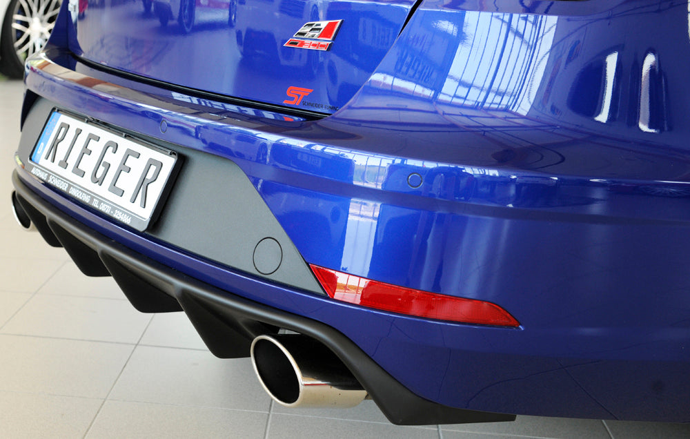 Rieger 00027038 SEAT 5F Leon Cupra Rear Diffuser for Original Tailpipe Left & RIght -  Matte Black