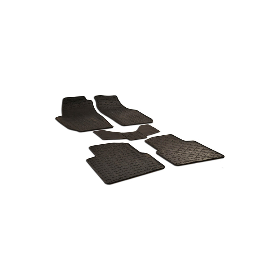 WALSER 50512 Floor mat set for SKODA Roomster (5J) Elastomer, Front and Rear, Quantity: 5, Black